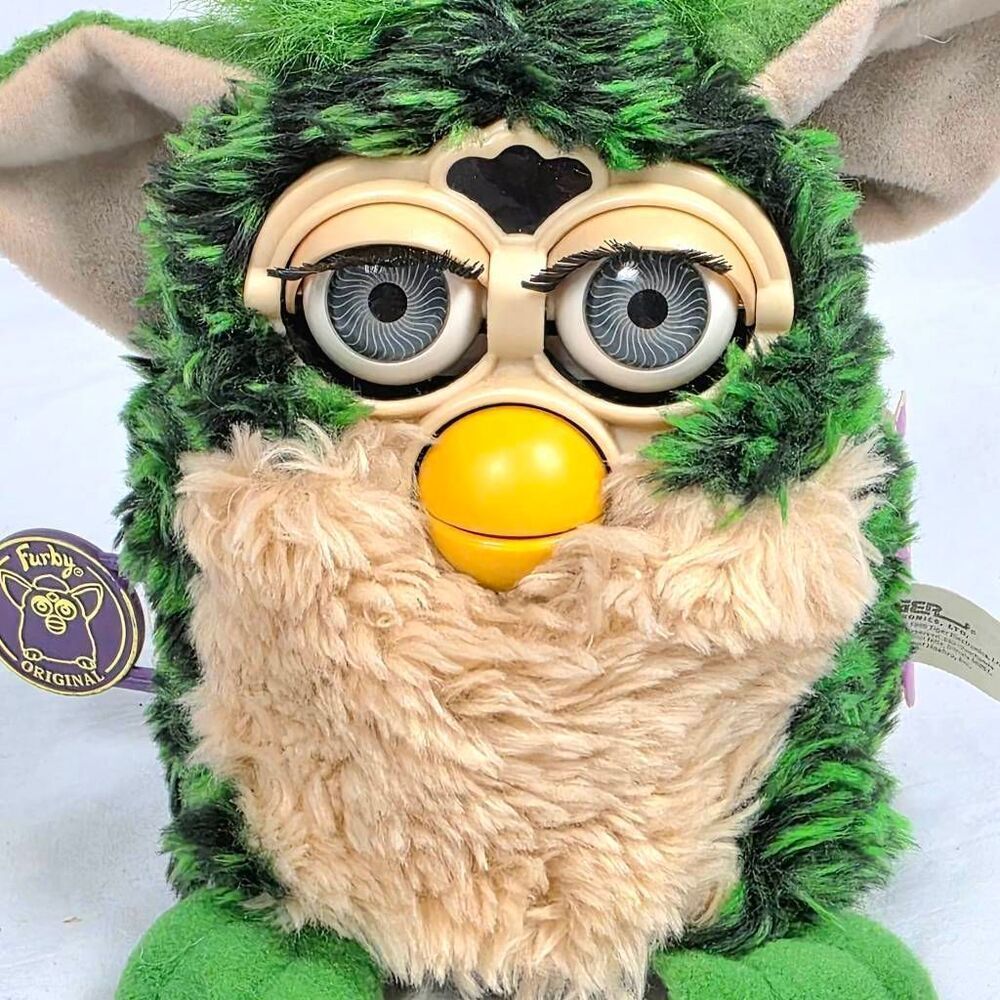Vintage Furby Original Green Black Tiger Electronics 1999 New With Tags NWT